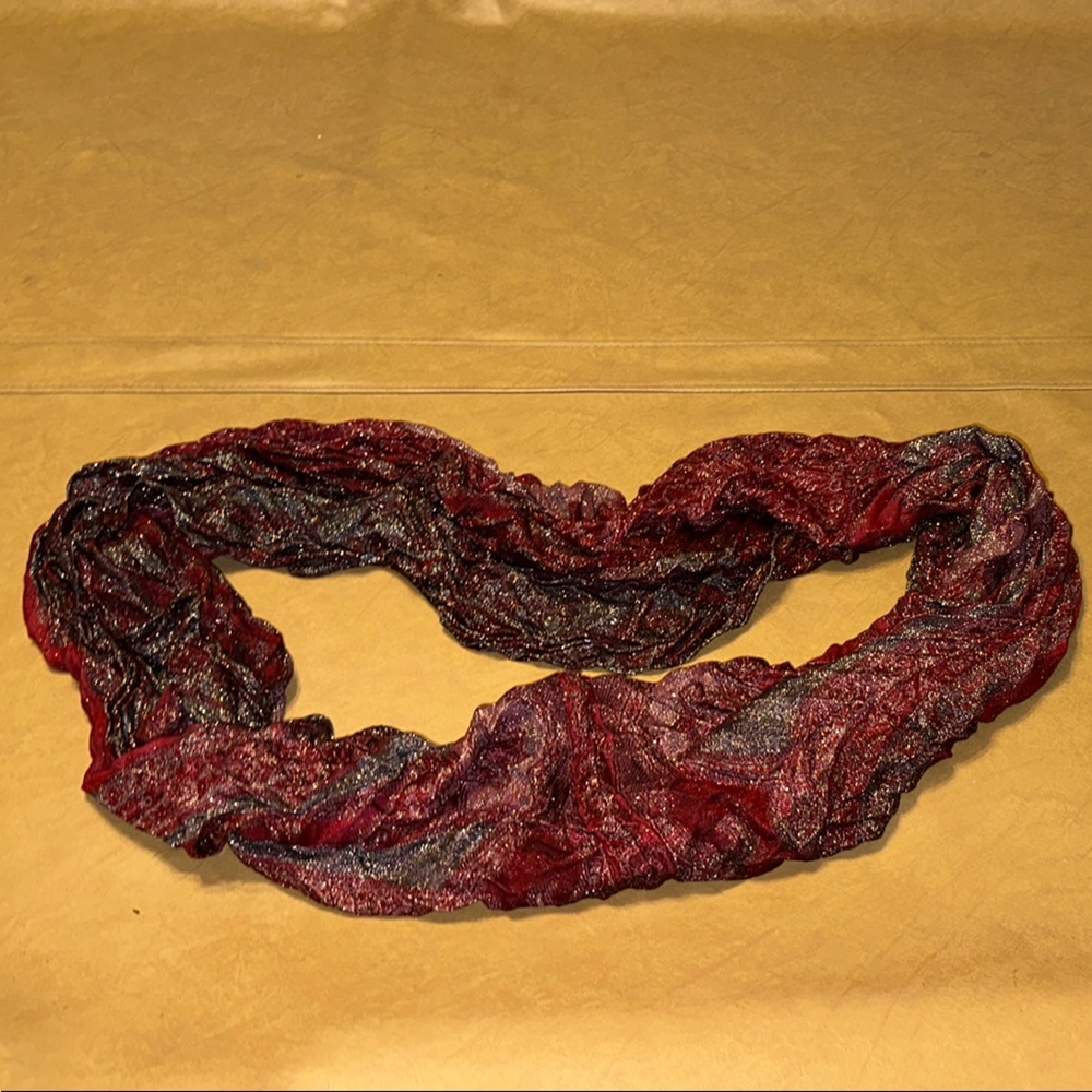 Cozy Red and Black Infinity Scarf